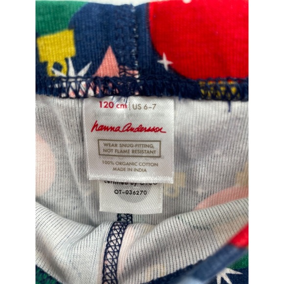 NWT Hanna Andersson Holiday Long John Pajama Set Kids 6-7 Shiny Bright Ornaments - Picture 12 of 13